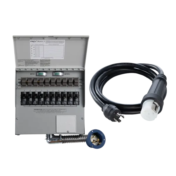 10-Circuit Manual Transfer Switch (120V/240V, 10-Circuit Transfer Switch + 30 Amp Cable, For F3800 Plus & 2× F3000), image 1 of 4