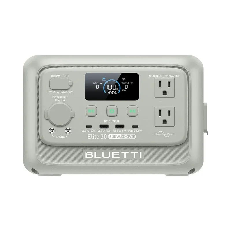 BLUETTI Elite 30 V2 Portable Power Station | 600W 288Wh (Light Sand Grey), image 1 of 4