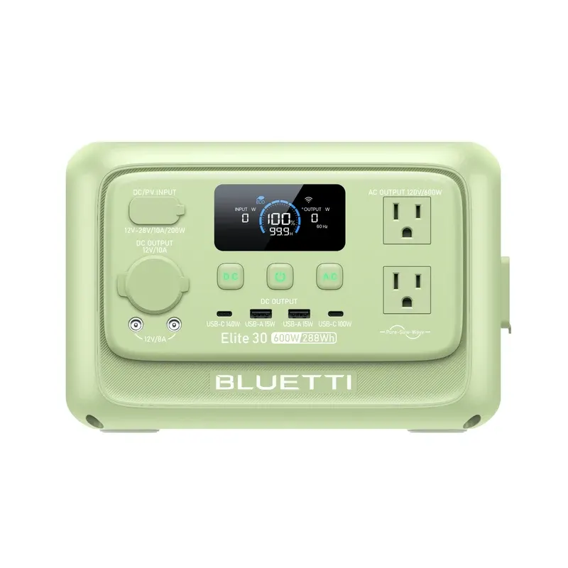 BLUETTI Elite 30 V2 Portable Power Station | 600W 288Wh (Meadow Green), image 1 of 4