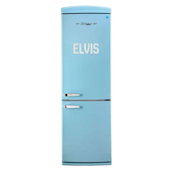 Elvis Classic Retro 12 cu ft Bottom Mount Refrigerator in Blue Hawaii, image 1 of 9