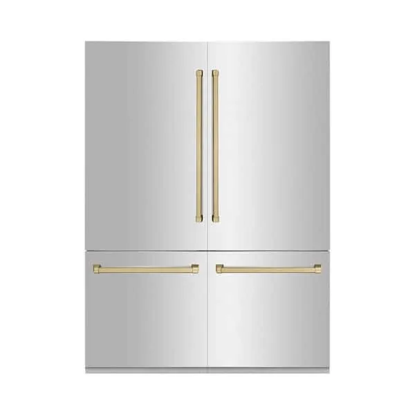 Autograph Edition 60 in. 4-Door French Door Refrigerator w/ Ice & Water Dispenser in Stainless Steel & Champagne Bronze, image 1 of 13
