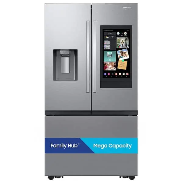 36 in. 30 cu. ft. Mega Capacity Standard Depth 3-Door French Door Refrigerator in Stainless Steel with Family Hub, image 1 of 11