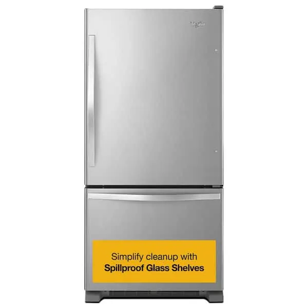 22 cu. ft. Bottom Freezer Refrigerator in Stainless Steel with Spill Guard Glass Shelves, image 1 of 14