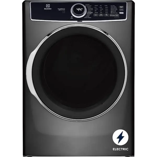 8 cu. ft. vented Front Load Stackable Electric Dryer in Titanium with LuxCare Dry and Perfect Steam, image 1 of 15