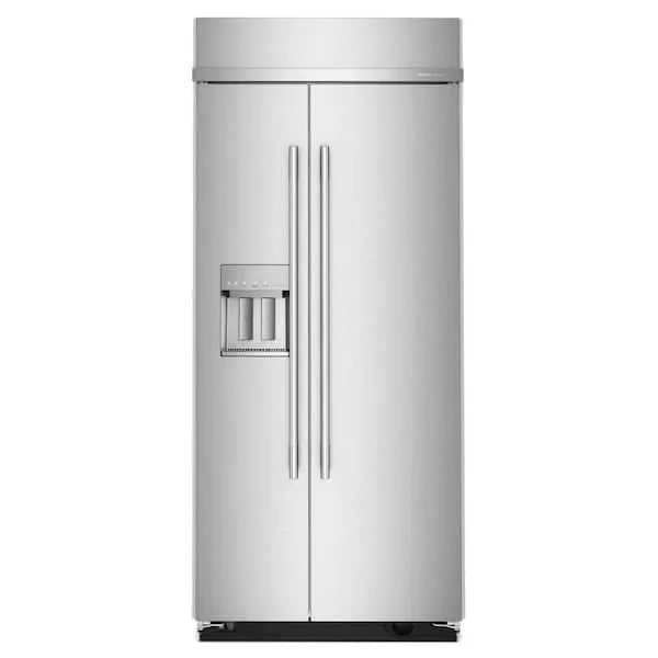 36 in. 20.8 cu.ft. Built-In Side-by-Side Refrigerator in Stainless Steel with PrintShield Finish with Exterior Dispenser, image 1 of 10