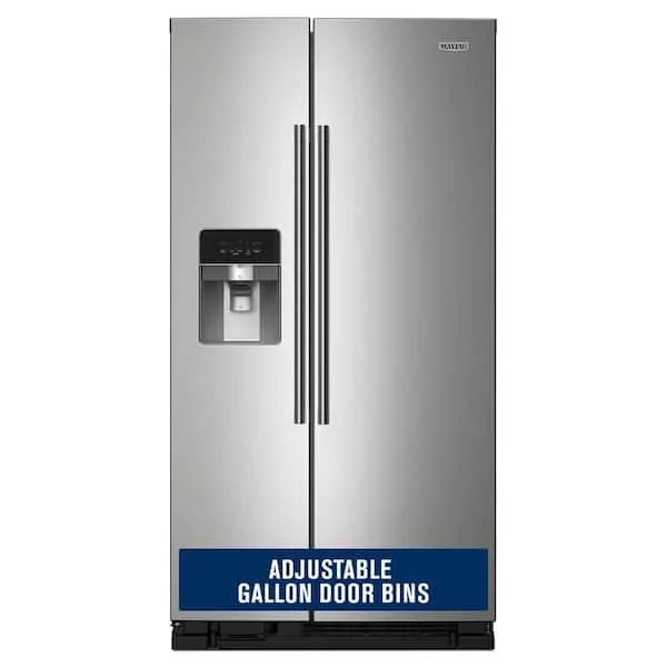 36 in. 25 cu. ft. Side-by-Side Refrigerator in Fingerprint Resistant Stainless Finish with Can Caddy, image 1 of 14