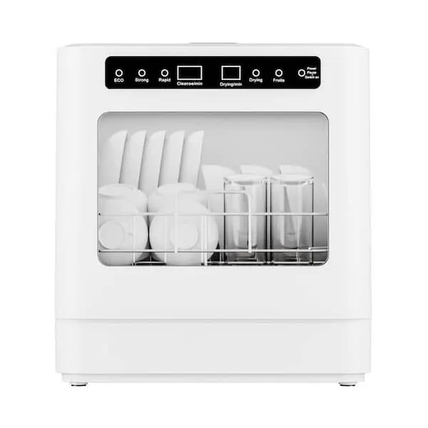 18 in. Countertop Dishwasher in White with 4-Cycles,4-Place Setting Capacity and High-Temp, Air-Dry Function, image 1 of 9