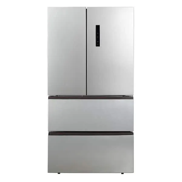 17.9 cu. ft. Countertop Depth Side-by-Side 4-French Door Refrigerator in VCM Stainless Steel Look, image 1 of 7