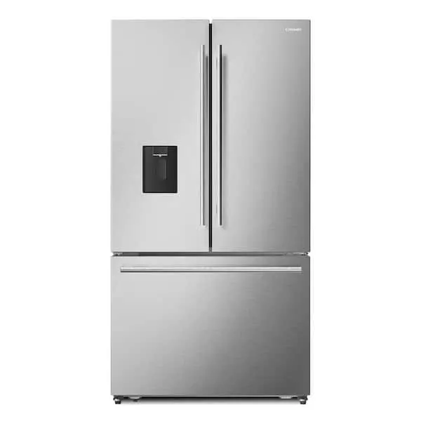 22.4 cu. ft. 3-Door French Door Refrigerator with Water Dispenser and Ice Maker in Stainless Steel, Counter Depth, image 1 of 13