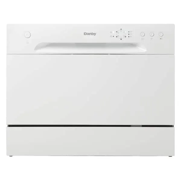 24 in. White CounterTop Front Control Dishwasher with 6-Cycles, 6 Place Settings Capacity, image 1 of 11
