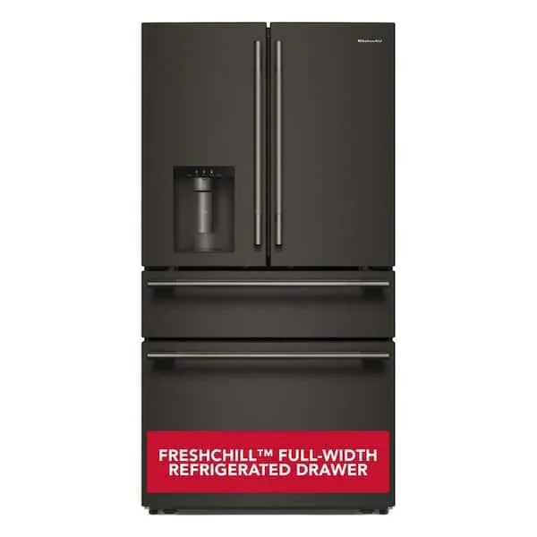 36 in. 29 cu. ft. Standard Depth French Door Refrigerator in Black Ore with FreshChill Full-Width Refrigerated Drawer, image 1 of 14