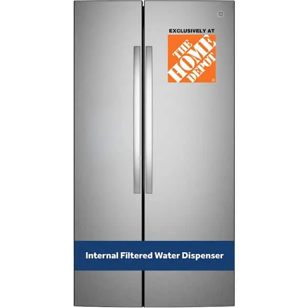 28.5 cu. ft. Side-By-Side Refrigerator in Fingerprint Resistant Stainless Steel w/ Internal Dispenser & In-Door Icemaker, image 1 of 12