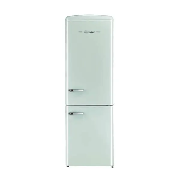 Classic Retro 24 in 11.7 cu. ft. Frost Free Retro Bottom Freezer Refrigerator in Summer Mint Green, Energy Star, image 1 of 12