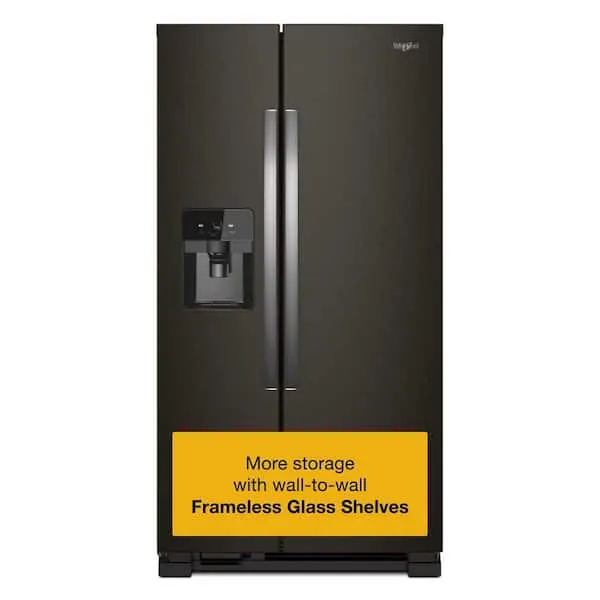 25 cu. ft. Side by Side Refrigerator in Fingerprint Resistant Black Stainless, image 1 of 15