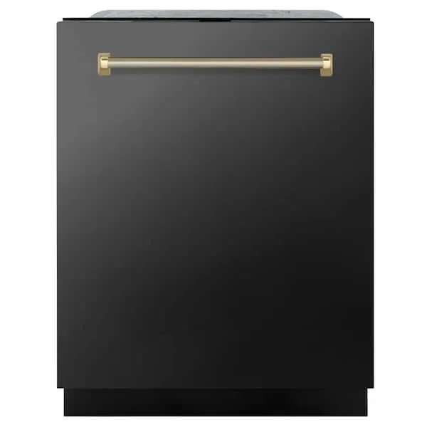 Autograph 24 in. Monument 3rd Rack Top Touch Control Dishwasher in Black Stainless Steel and Gold Helix Handle, 45dBa, image 1 of 14