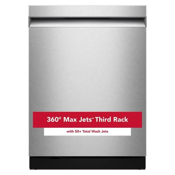 24 in. Top Control Built-In Tall Tub 44 dBA Dishwasher in PrintShield Stainless Steel, 360 Jets 3rd Rack, ProDry System, image 1 of 14