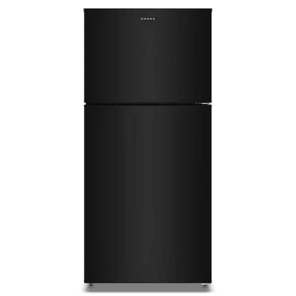 30 in. 19 cu. ft. Freestanding Top Freezer Refrigerator in Black with Dual Crisper Drawers, image 1 of 6
