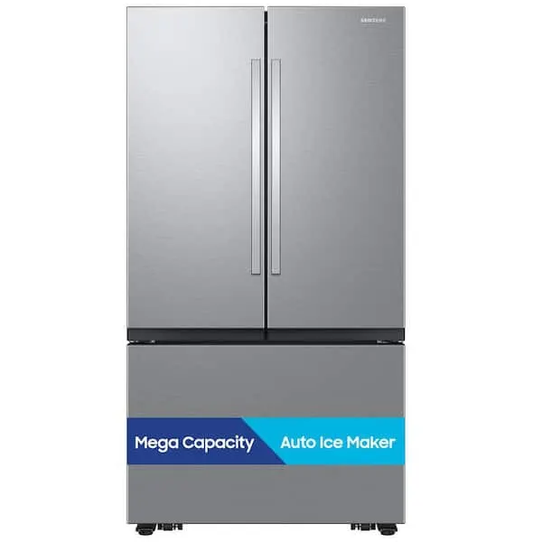 36 in. 32 cu. ft. Standard Depth Mega Capacity 3-Door French Door Refrigerator in Stainless Steel with Auto Ice Maker, image 1 of 15