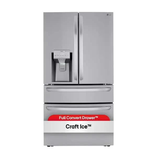 30 cu. ft. 4-Door French Door Refrigerator Full Convert Drawer, Smart Cooling and Craft Ice, Print Proof Stainless Steel, image 1 of 14
