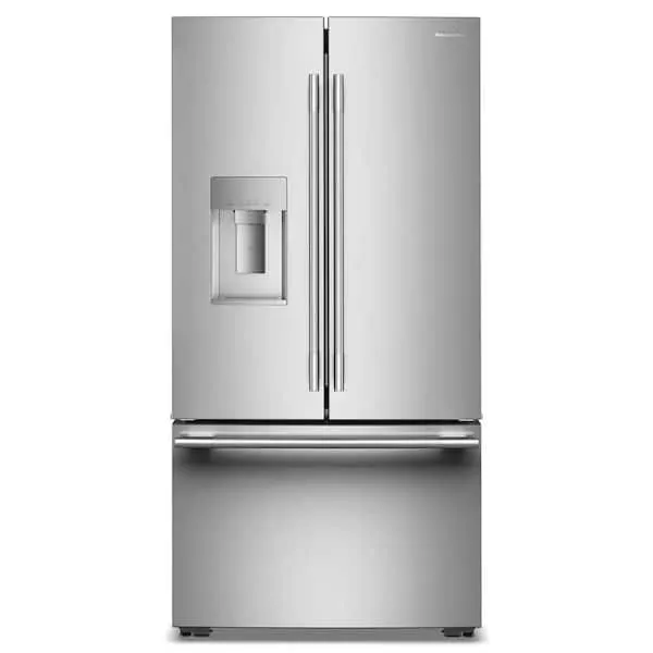 36 in. 23.9 cu. ft. Counter-Depth French Door Refrigerator in PrintShield Stainless with External Water Dispenser, image 1 of 13