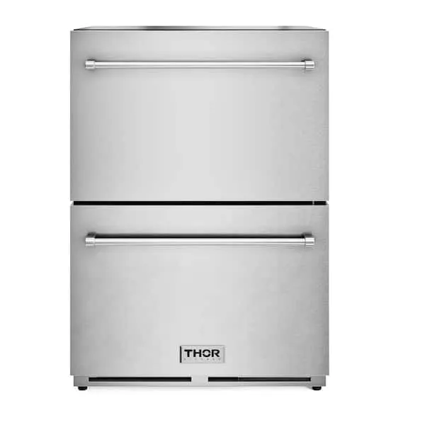 24 in. 3.36 cu. ft. Built-in Undercounter Double Drawer Freezer in Stainless Steel, image 1 of 10