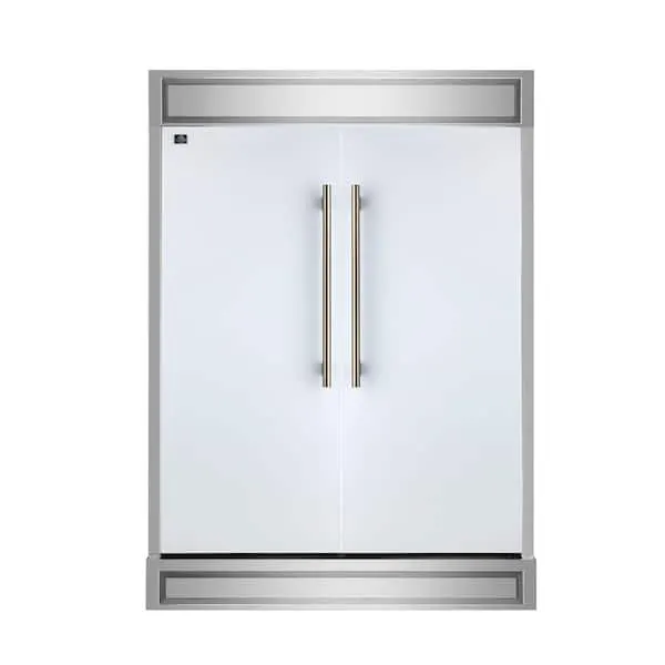 Maderno 2-Piece 56-Inch Convertible Refrigerator, 27.2 cu. ft. with Decorative Grill, 60-Inch Wide in White, image 1 of 14