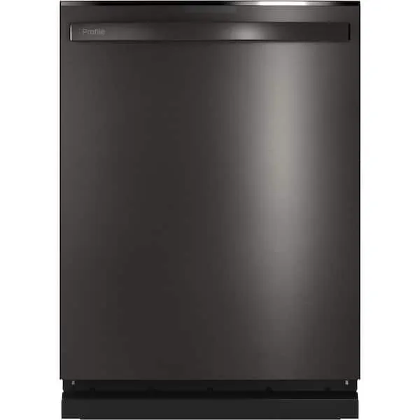 Profile 24 in. Smart Built-In Top Control Black Stainless Steel Dishwasher with Stainless Tub, 3rd Rack, 39 dBA, image 1 of 14