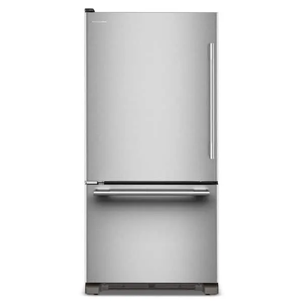 33 in. 22 cu. ft. Standard-Depth Bottom Freezer Refrigerator in PrintShield Stainless with Left Door Swing, image 1 of 14
