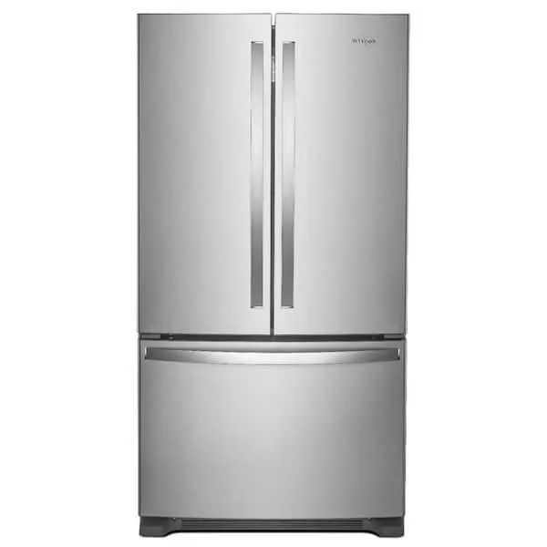 35 in. 20 Cu. Ft. Counter-Depth French Door Bottom Mount Refrigerator in Stainless Steel with Elevated Deli Drawer, image 1 of 15