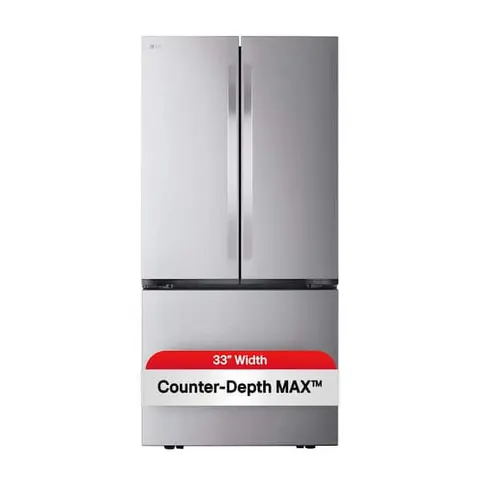 33 in. W. 21 cu.ft. SMART Counter Depth MAX 3-Door French Door Refrigerator with Ice Maker in PrintProof Stainless Steel