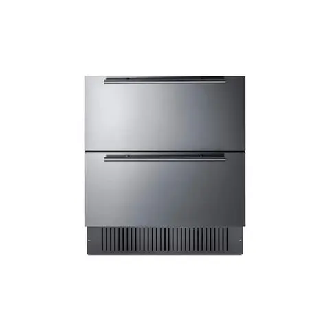 5.42 cu. ft. Under Counter Double Drawer Refrigerator in Stainless Steel