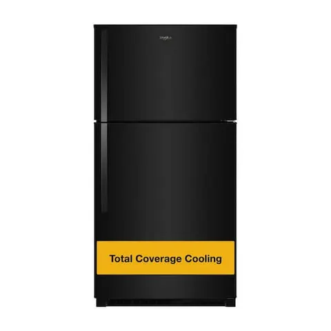 33 in. 21.3 cu. ft. Freestanding Wide Top Freezer Refrigerator in Black with Total Coverage Cooling