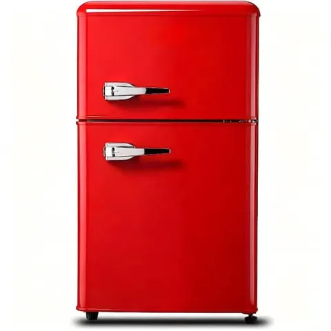 3.5 Cu.ft Red 2-Door Mini Fridge with Freezer, Removable Shelves, Perfect for Kitchen & Apartment