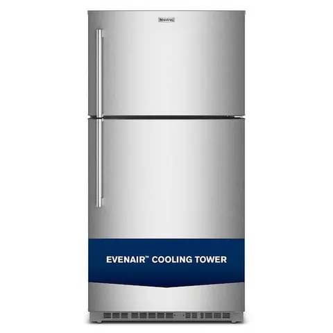 33 in. 21 cu. ft. Freestanding Top Freezer Refrigerator in Fingerprint-Resistant Stnlss with Factory-Installed Ice Maker