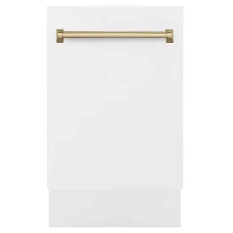 Autograph Edition 18 in. Top Control 8-Cycle Tall Tub Dishwasher with 3rd Rack in White Matte and Champagne Bronze