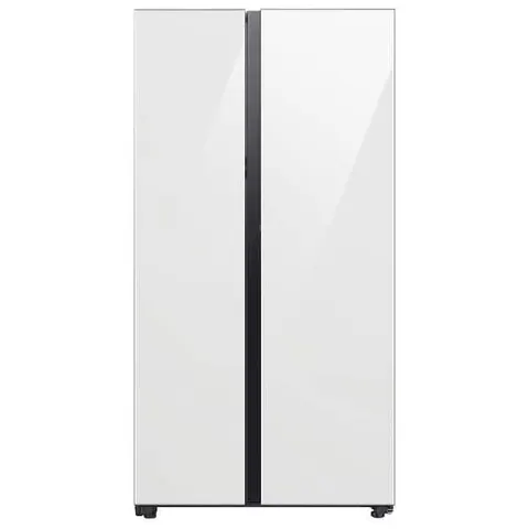 Bespoke 36 in. 28 cu. ft. Standard Depth Side by Side Refrigerator in White with Beverage Center
