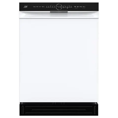 24 in. Front Control Built-In Tall Tub Dishwasher in White with 5 Cycles, 54 dBA, Smart Wash, and 3rd Rack