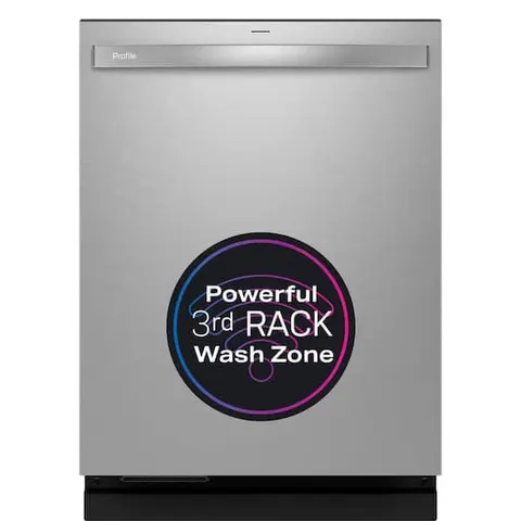 Profile 24 in. Built-In Top Control 42 dBA Dishwasher in Fingerprint Resistant Stainless w/Stainless Tub, 3rd Rack