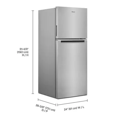 24 in. 11.6 cu. ft. Top Freezer Refrigerator in Fingerprint Resistant Stainless Finish, Counter Depth