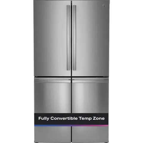 Profile 28 cu. ft Quad Door Bottom Freezer Refrigerator Fingerprint Resistant Stainless w/Dual-Dispense AutoFill Pitcher