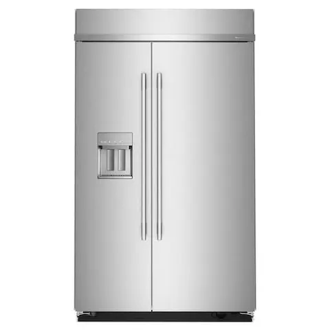 48 in. 29.4 cu.ft. Built-In Side-by-Side Refrigerator in Stainless Steel with PrintShield Finish with Exterior Dispenser
