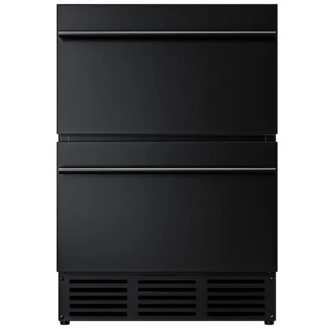 24 in. 4.9 cu. ft. Undercounter Freestanding/Built-in Double Drawer Refrigerator in Black with Rapid Cooling