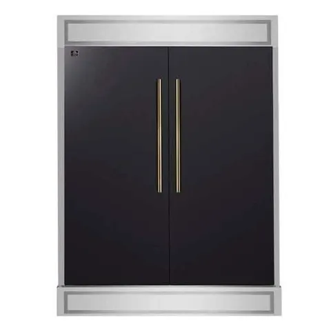 Maderno 2-Piece 56 in. Convertible Refrigerator in Black, 27.2 cu. ft., with Decorative Grill-60 in. Wide