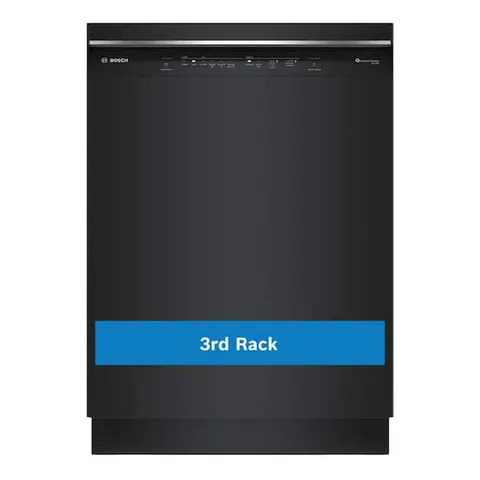 300 Series 24 in. Black Front Control Tall Tub Dishwasher with Stainless Steel Tub and 3rd Rack, Quiet 46 dBA