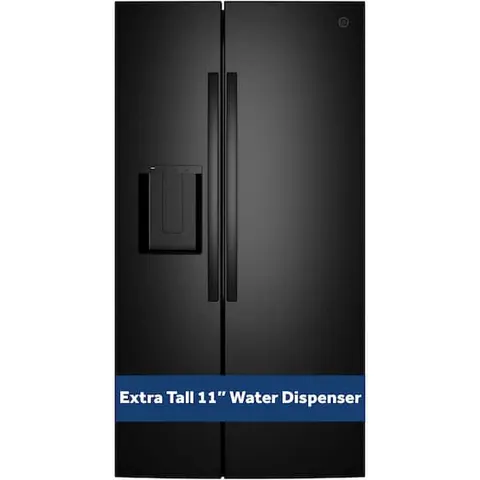ENERGY STAR 36 in. 27.9 cu. ft. Side-By-Side Refrigerator in BLACK w/ Extra Tall Dispenser and In-Door Icemaker
