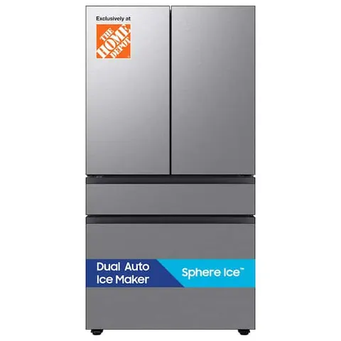 Bespoke 36 in. 29 cu. ft. Standard Depth 4-Door French Door Refrigerator with Sphere Ice in Stainless Steel