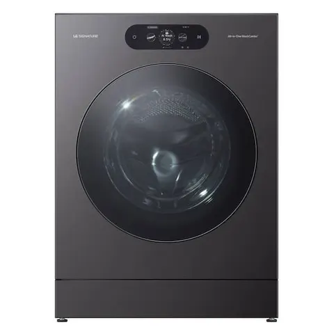 SIGNATURE 5.8 cu. ft. Ventless Smart Front Load Electric Heatpump All-in-One Washer Dryer Combo in Brushed Black Steel