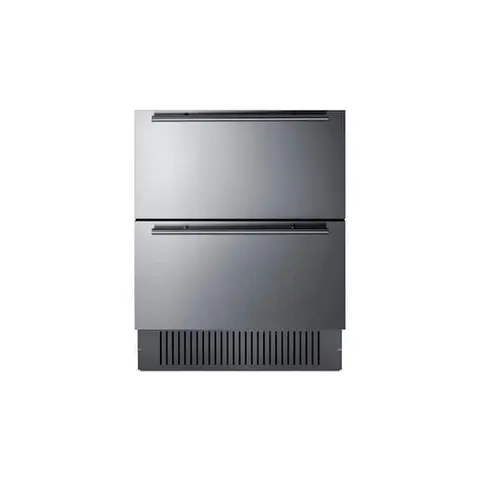 4.83 cu. ft. Under Counter Double Drawer Refrigerator without Freezer in Stainless Steel