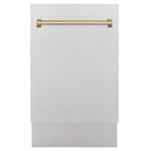 Autograph Edition 18 in. Tallac Top Control Dishwasher with Satin Stainless Steel Panel and Champagne Bronze Handle