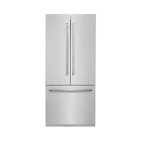 36 in. 3-Door French Door Refrigerator with Internal Ice and Water Dispenser in Stainless Steel